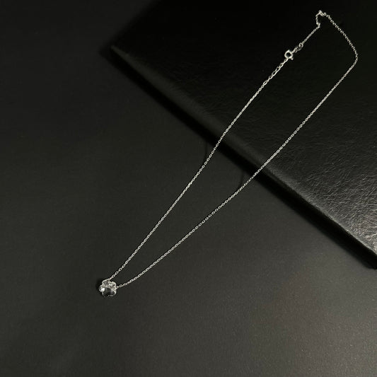 Crystal Bloom Silver Flower Pendant Necklace for Women