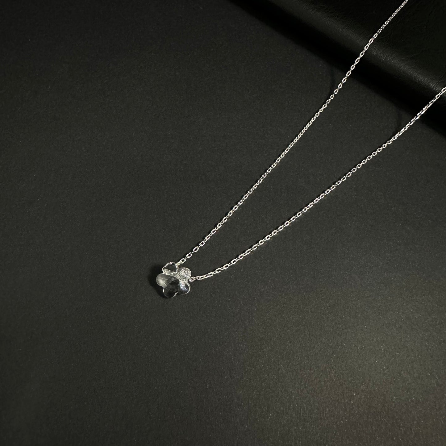 Crystal Bloom Silver Flower Pendant Necklace for Women