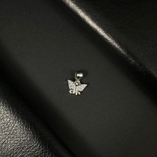 Flutter Glow Silver Diamond Butterfly Pendant for Women