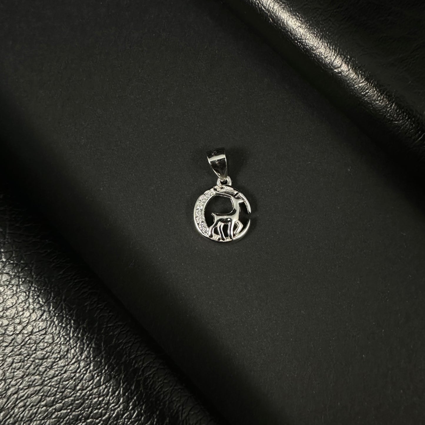 Celestial Deer Silver Diamond Pendant for Women