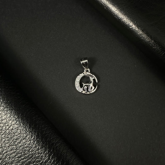 Celestial Deer Silver Diamond Pendant for Women