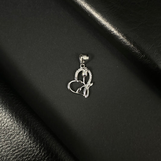 Blooming Heart Silver Diamond Pendant for Women