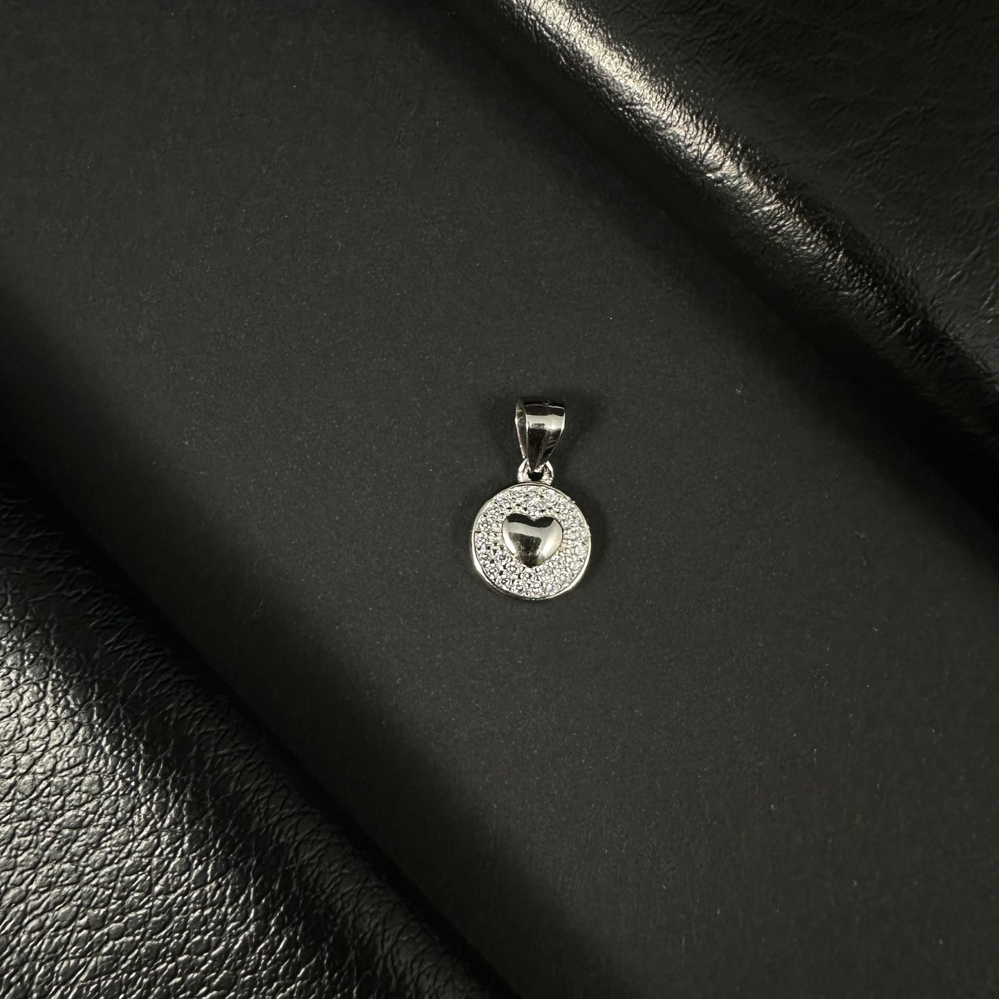 Radiant Heart Halo Silver Diamond Pendant for Women