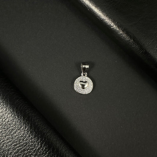 Radiant Heart Halo Silver Diamond Pendant for Women