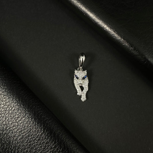 Mystic Panther Silver Diamond Pendant for Women