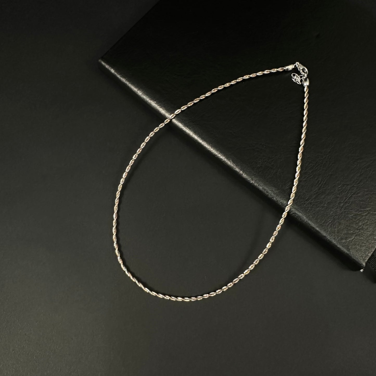 Twisted Silver & Rose Gold Cross Choker Necklace for Women