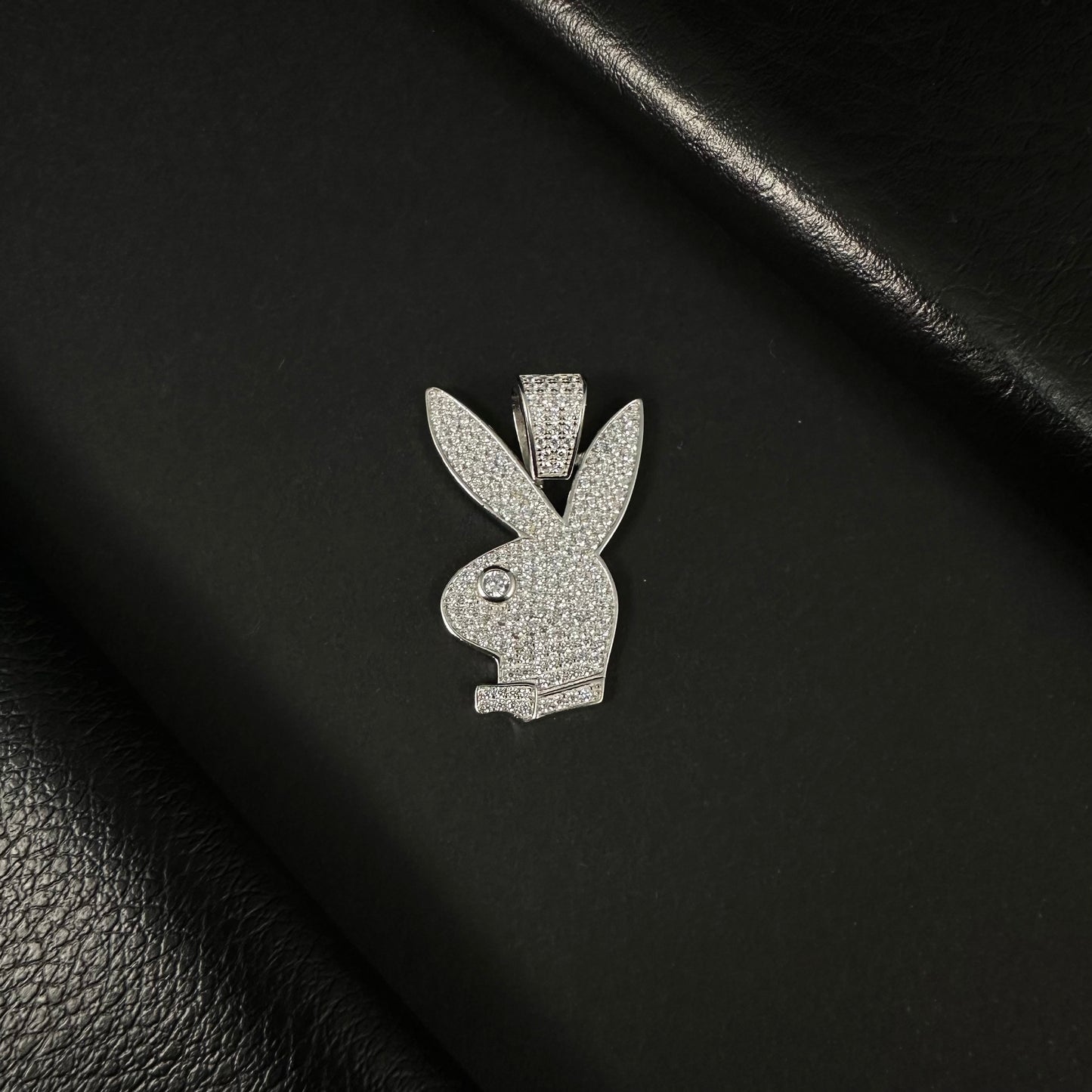 Iced Bunny Silver Diamond Pendant for Men & Women