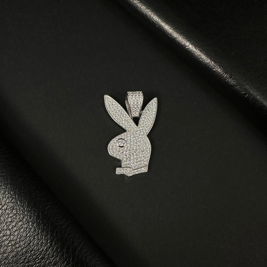 Iced Bunny Silver Diamond Pendant for Men & Women