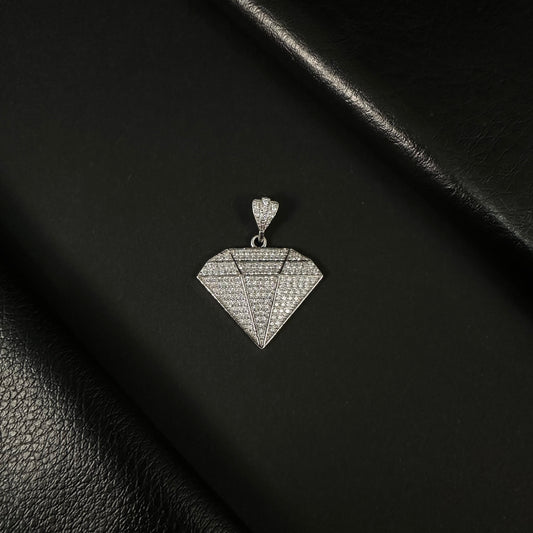 Iced Diamond Shape Silver Pendant for Men & Women