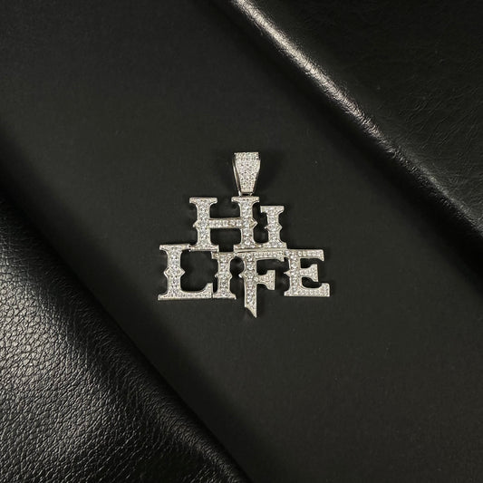 Hi Life Silver Diamond Pendant – Unisex