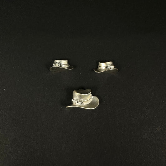 Silver Cowboy Hat Diamond Pendant Set for Women