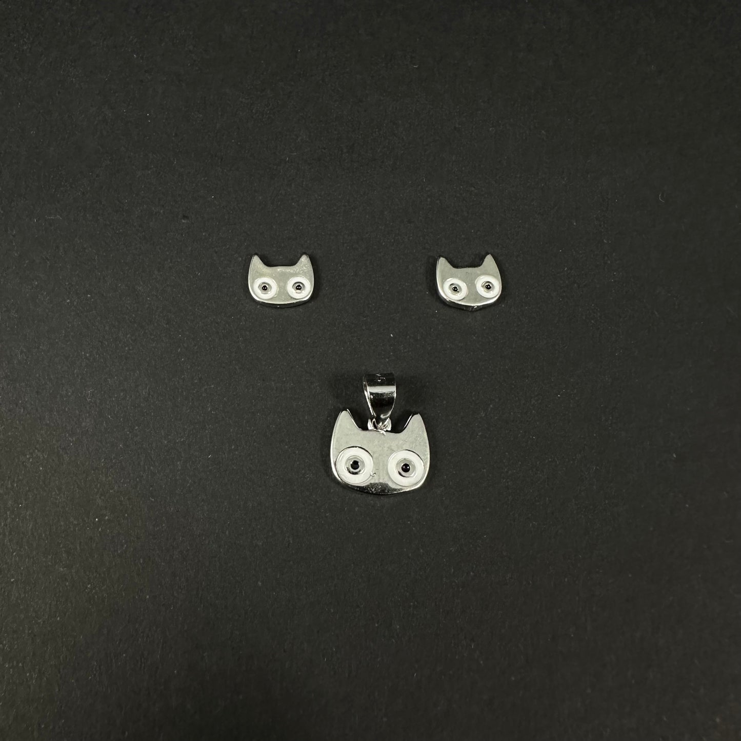 Whimsical Owl Silver Pendant Set for Women