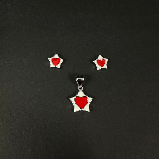 Starry Love Charm Silver Pendant Set for Women