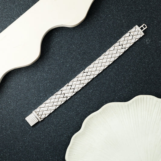 Men’s Silver Diamond Link Bracelet